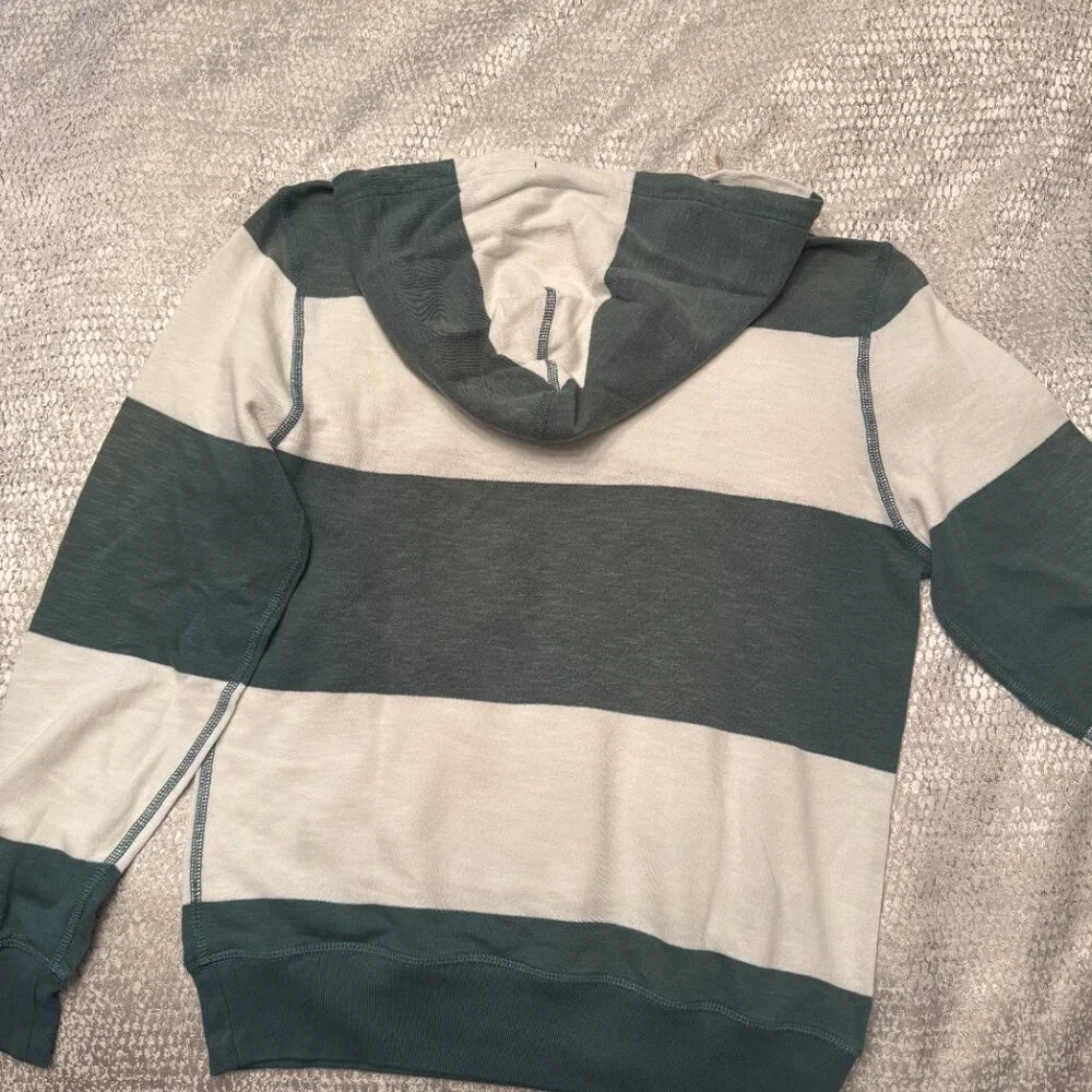 J. Crew Striped Cotton Knit Hoodie Medium